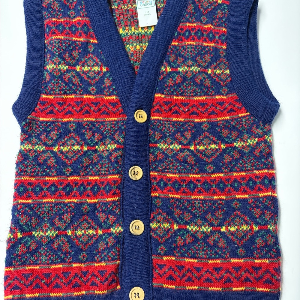 Boys vintage European Young Canda  sweater vest size 4/5
